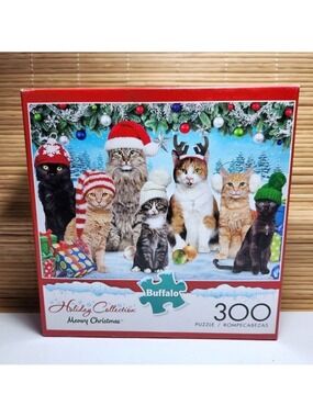 Cat Puzzle Holiday Collection Meowy Buffalo NEW Sealed 300 Pieces Christmas